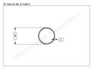 Profili metallici, Tubo tondo diam.48x2mm.(1"1/2) grezzo in