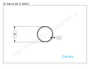 Profili metallici, Tubo tondo diam.48x2mm.(1"1/2) zincato in