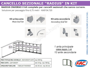 FAC S.r.l., Kit "Radius Inverso 715.10" passaggio 6 metri