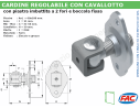 Cardine zinc. M18 con cavallotto e piastra imbutita 2 fori