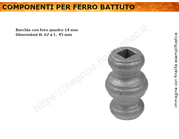 Borchia stampata a caldo foro quadro...