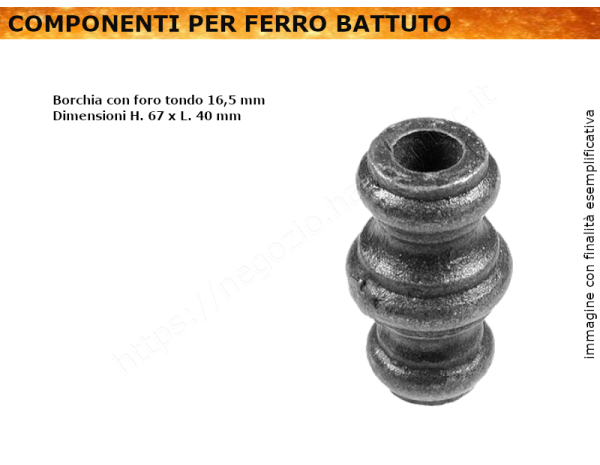 Borchia stampata a caldo foro tondo...