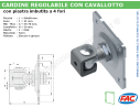 Cardine zinc. M18 con cavallotto e piastra imbutita regolabile
