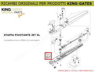 Parte 10 - Ricambio KINGgates - Staffa pivotante per JET XL.