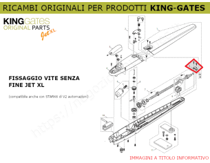 Parte 8 - Ricambio KINGgates - Kit fissaggio vite senza fine