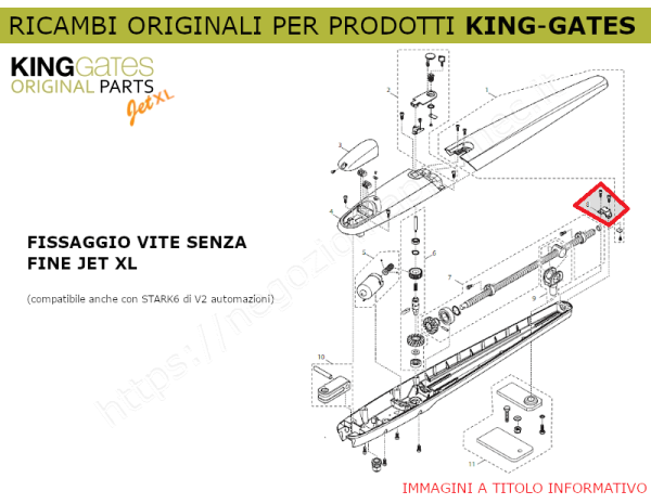 Parte 8 - Ricambio KINGgates - Kit fissaggio vite senza fine