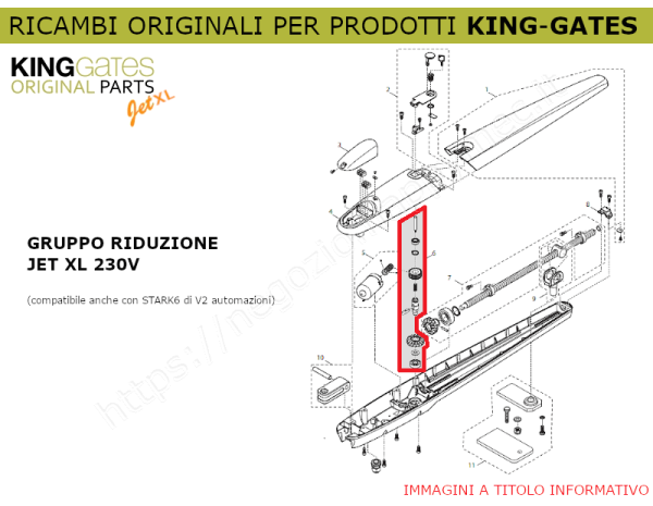 6 - Ricambio KINGgates - Gruppo riduzione JET XL 230