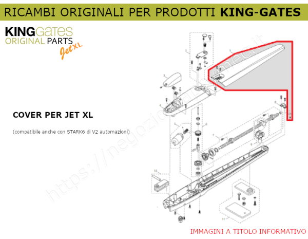 Parte 4 - Ricambio KINGgates - Guscio superiore per JET XL 