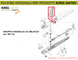 Parte 2 - Ricambio KINGgates - Maniglia di sblocco per JET XL 