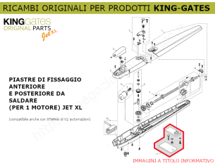 Parte 11 - Ricambio KINGgates - Staffe di fissaggio per JET XL.