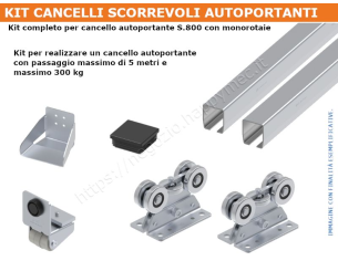 Kit autoportante serie 800 per apertura fino a 5 mt con