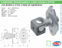 Cardine zinc. M20 con cavallotto e piastra imbutita regolabile