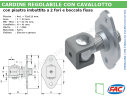 Cardine zinc. M22 con cavallotto e piastra imbutita 2 fori