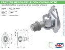 Cardine zinc. M22 con cavallotto saldato su piastra a 2 fori
