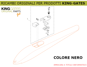1) Ricambio KINGgates - Maniglia di sblocco per JET colore nero