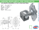 Cardine zinc. M24 con cavallotto e piastra imbutita 2 fori