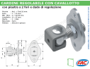 Cardine zinc. M24 con cavallotto e piastra imbutita regolabile
