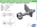 Cardine zincato M18 a regolazione ortogonale con cavallotto