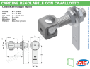 Cardine zincato M22 con cavallotto e fissaggio rapido - accessori