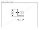 Angolare grezzo 30x3 in barre da 1 metro in ferro