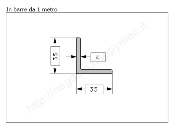 Angolare grezzo 35x4 in barre da 1 metro in ferro