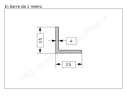 Angolare grezzo 35x4 in barre da 1 metro in ferro