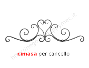 Cimasa per cancelli pedonali in piatto liscio 20x8mm in ferro