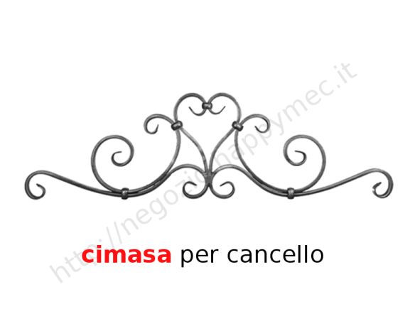 Cimasa per cancelli pedonali in piatto liscio 20x8mm in ferro
