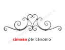 Cimasa per cancelli pedonali in piatto liscio 20x8mm in ferro