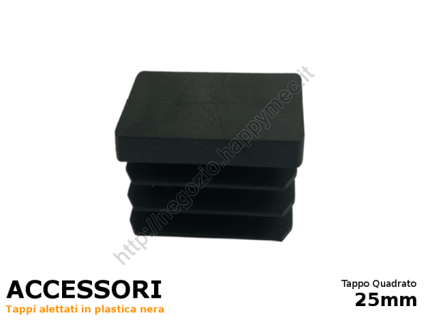 Confezione tappi quadri 25x25 mm (conf.da 10pz)