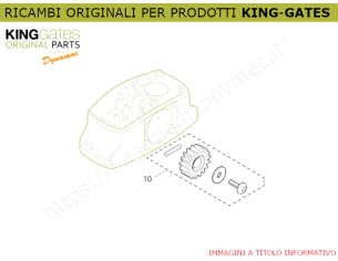 10) Ricambio KINGgates - Ruota dentata Z15 per Dynamos 24-400 e