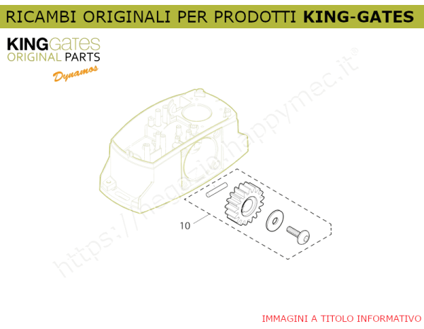 10) Ricambio KINGgates - Ruota dentata Z15 per Dynamos 24-400 e