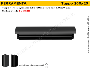 Confezione tappi rettangolari 100x20 mm (conf.da 10pz)