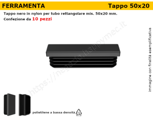 Confezione tappi rettangolari 50x20 mm (conf.da 10pz)