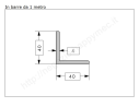 Angolare grezzo 40x4 in barre da 1 metro in ferro