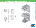 Coppia cardini c/cuscinetto per tubo quadro 50x50 e staffa 4