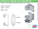 Coppia cardini regolabili d. 70 con cuscinetto e staffa 4 fori