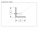Angolare grezzo 45x4 in barre da 1 metro in ferro