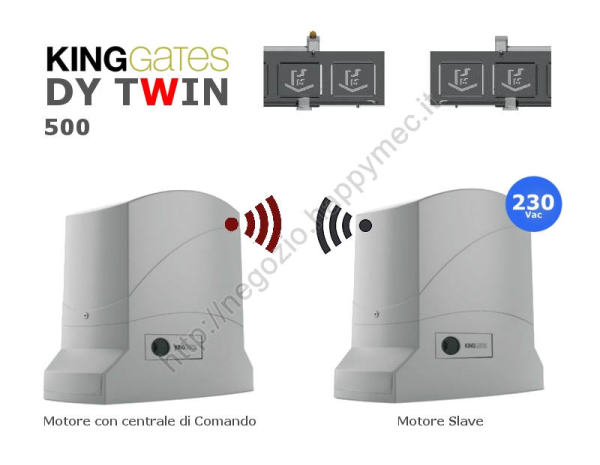 DyTwin 500 coppia di motori 230V per cancelli scorrevoli a 2