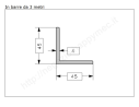 Angolare grezzo 45x4 in barre da 3 metri in ferro