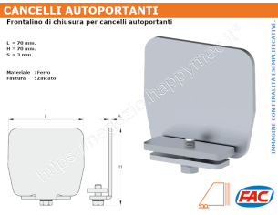 Frontale zincato per rotaia serie 900S accessori per cancello