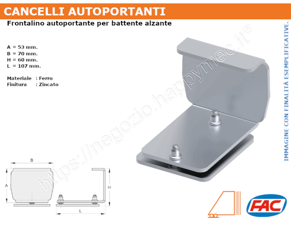Frontalino autoportante per battente alzante serie 900S