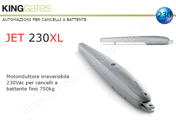 Jet 230XL Motoriduttore 230Vac per anta battente fino 750kg