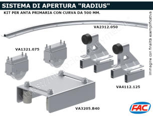Kit anta principale per cancelli sezionali "Radius" con curva