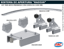 Kit anta principale per cancelli sezionali "Radius" con curva