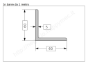 Angolare grezzo 60x5 in barre da 1 metro in ferro