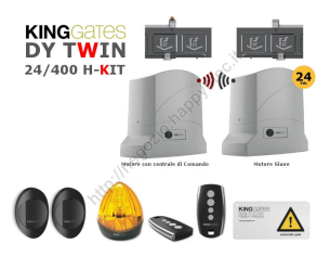 Kit automazione DyTwin 24/400 24V per cancelli scorrevoli a 2