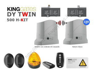 Kit automazione DyTwin 500 230V per cancelli scorrevoli a 2