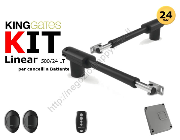 Kit automazione LT per cancelli a battente "Linear500" 24V