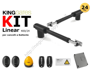 Kit automazione per cancelli a battente "Linear400" 24V stelo